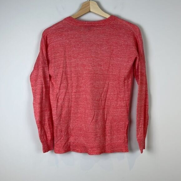 J. Crew Merino Linen Pink V-Neck Sweater Size Extra Small - Picture 4 of 8